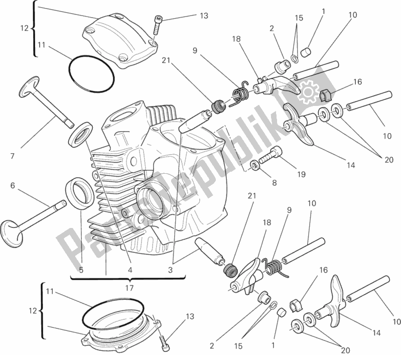 Toutes les pièces pour le Culasse Horizontale du Ducati Monster 795 Thailand 2014